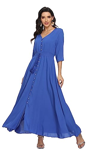 Image of Casual Summer Dresses for Women 2026 Maxi Dress Flowy Bohemian Beach Party
