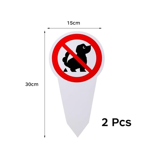 2 Stück Kein Hundeklo Schild,Wetterfest UV-Schutz Kein Hundeklo Beidseitig Bedruckt,15x30 cm Korrosionsschutz Schild Hunde Kacken Verboten Steckschild Groß mit Erdspieß,Für Haus,Hof und Park