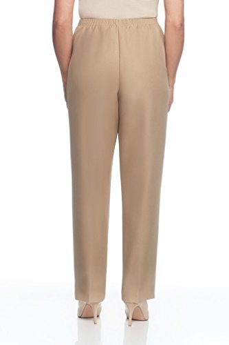 Alfred Dunner Classics Elastic Waist Missy Pants Tan 8 Petite Short2