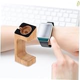 HOMSFOU Bamboo Smart Watch Charging Stand Wooden Bracket with Sponge Pad Compatible for Apple Watch Series Elegant Desktop Holder for Home and Office Use - Image 4