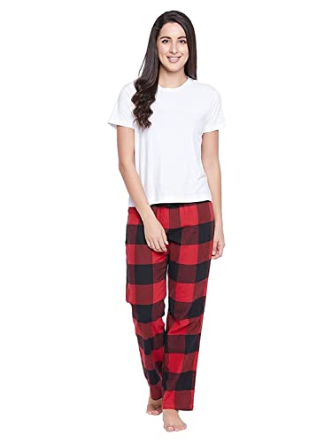 Image of Womens Multicolor Cotton Checkered Pyjama | Checks Pajama for women with Elastic & Drawstring Plus Size (S TO 8XL)