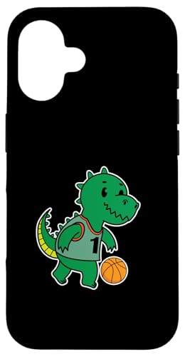 animal basketball sport basket hall dribbling - Dinosaur plays Basketball Case for iPhone 16