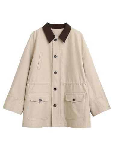 Trench-coat mi-long oversize femme coupe-vent ample automne