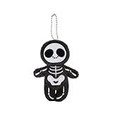 CNAANA Halloween Black Skull Plushies Figure, Skeleton Stuffed Toy for Holiday Decor & Gifting (4-inch)