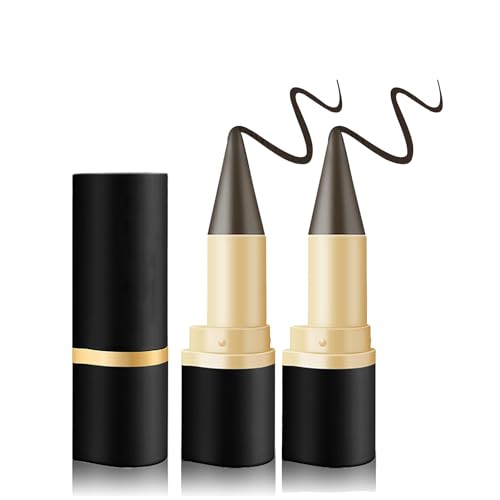 2 Piezas Gel Eyelinerl Eyeliner Waterproof,Maquillaje Liner Eyeliner Plata Resistente Al Agua Gel Delineador de Ojos,Lapiz de Ojos,Delineador de Ojos Waterproof,Larga Duración (Marrón oscuro)