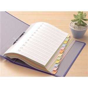 Amazon | （まとめ） TANOSEE 見出しカード A4タテ 2穴 6色12山+扉紙 1