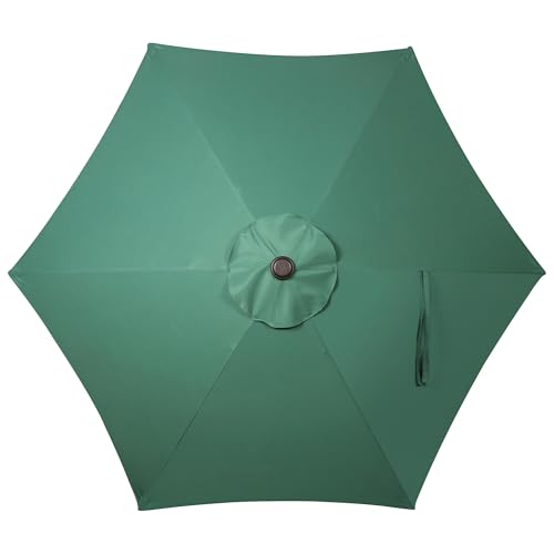 Image of Blissun 7.5 ft Patio Umbrella, Yard Umbrella, Outdoor Market Umbrella with Push Button Tilt Crank, Seaglass