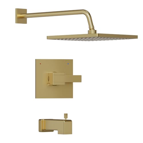 Replacement for Delta Shower Trim Kit, Brushed Gold Bathtub Shower Faucet Set, 10 Inch Gold Shower Head and Handle Set, Delta Modern 14 Series Champagne Bronze(Valve/Cartridge Not Included)