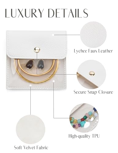 6 bolsas de joyería transparentes Popvibe de viaje y cuero 5