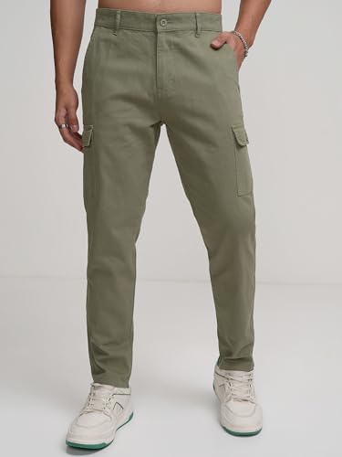 Image of Highlander Men's Tapered Fit | Cargo Trousers | Sleek & Functional | Utility Pockets | Trouser for Men | Men Trousers