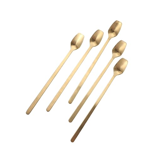 TIDTALEO 5pezzi Cucchiai Per Mescolare Acciaio Inossidabile Da Caffè Quadrati Per Cocktail Tè Al Latte e Dessert