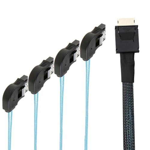 Cable OCuLink PCI-Express SAS SFF-8611 4i a SATA 7P 0.5m miniatura 2