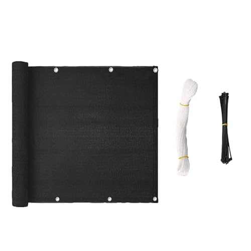 SQQCREATO Malla Ocultacion Jardin Exterior Cubierta de Pantalla privacidad for balcón, Red for sombrilla, ventilación, protección Solar, Malla for jardín, Patio, Valla, Trasero(Black)