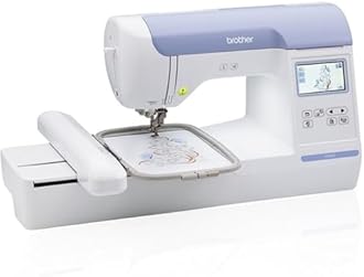 Brother PE800 Embroidery Machine, 138 Built-in Designs, 5" x 7" Hoop Area, Large 3.2" LCD Touchscreen, USB Port, 11 Font Styles