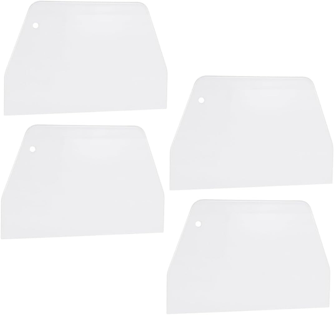 4pcs Plastic Cake Scraper Set with Handle for Decorating