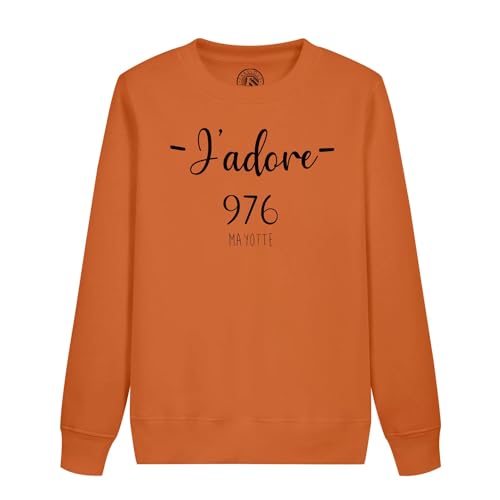 Sweatshirt enfant J'adore 976 Mayotte aux couleurs du département français