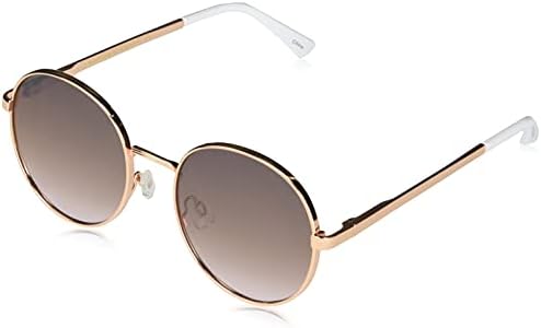 MARTHA STEWART Women's MS141 Vintage Metal UV400 Protective Round Sunglasses. Timeless Gifts for Her, 50 mm, Rose Gold and White