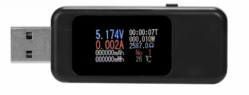 Type-c電流 電圧チェッカー、電流双方向対応Type-c テスター 画面回転 多機能表示 4-30V 4-30V 0-5.1A (A)