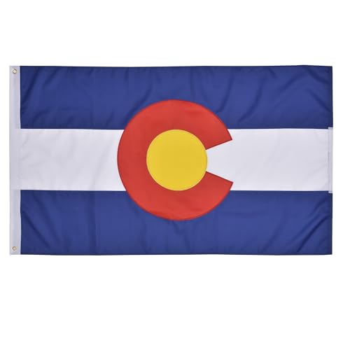 VICDRIA Colorado Flag 3x5 US CO State Flags Outdoor Luxurious Full Embroidery Brass Grommets