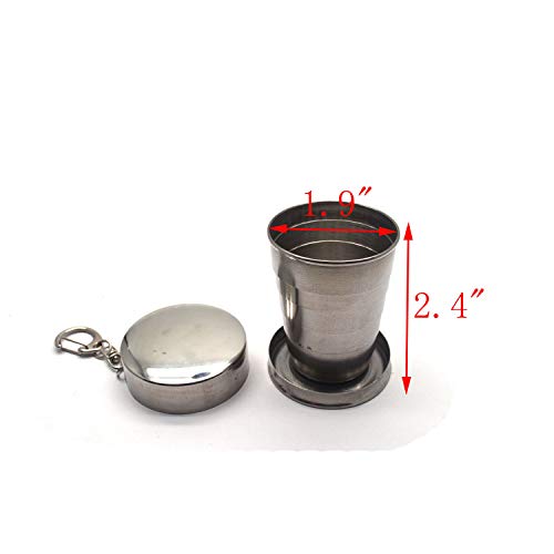My Mironey 2-Pack Telescopic Stainless Steel Portable Outdoor Collapsible Cup With Metal Keychain For Travel,Camping,Picnic #TOP2