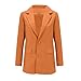 Casual Blazer for Women Business Work Office Suit Jacket Fashion Loose Button Down Lapel Long Sleeve Coat with Pocket A-Orange