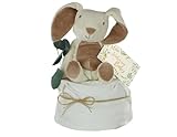 Materiali – Body per neonato: 100% cotone, calzini in 100% cotone panno in molton: 100% cotone, 70 x 80 cm, torta per pannolini realizzati con pannolini di protezione premium del leader di mercato, taglia 2 (4-8 kg), nastri di raso con nastro regalo