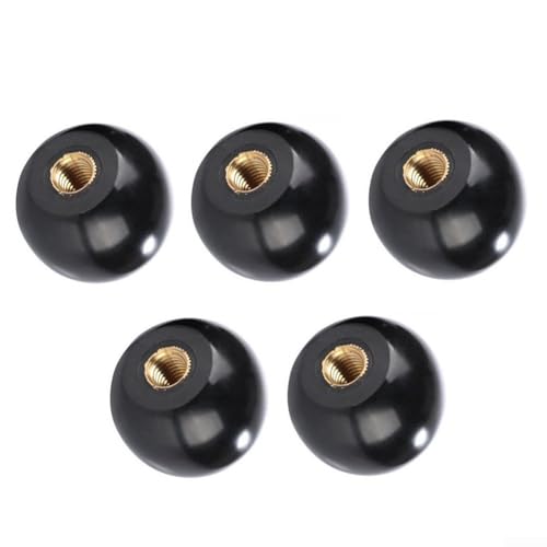 5Pcs Black Ball Lever Knob, Bakelite Round Ball Lever Knobs, M5 M6 M8 M10 M-12 Female Thread Handles for Machine Tools & Industrial Equipment(M6x25)
