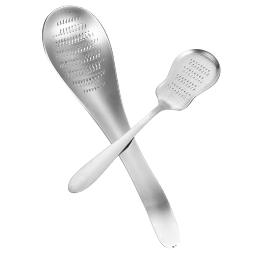 TOGEVAL 2個 ステンレス製ガーリックプレス 多機能手動調理器 生姜おろし器 小型 キッチン用研磨ツール 食材すりおろし 粉砕