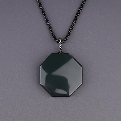 Pendentif Yin Yang COAI en véritable pierre d'obsidienne fine - 5