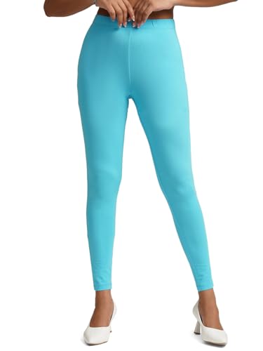 Image of ONE SKY Women Full Length Leggings | Cotton Modal Spandex Blend | High Waist Stretchable & Bio-Washed Fabric | Colour-Lock Technology | Comfortable Leggings for Women