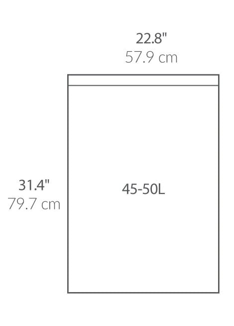 Image of simplehuman Code N 60 Count Custom Fit Liners, Drawstring Kitchen Trash Bags, One-by-One Mess-Free Dispense, Extra Thick & Double Seamed, 50% PCR Plastic, 40-50 Liter / 10.6-13 Gallon, White