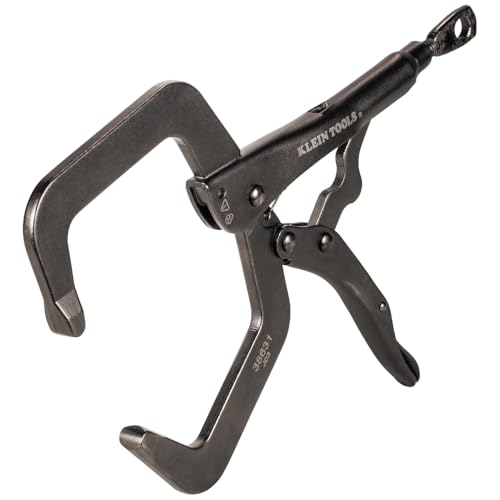 Klein Tools 38631 C-Clamp Locking Pliers with Standard Jaws, Intuitive Thumb Knob, Adjustable Clamp