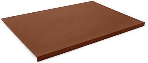 Desk Pad Made of Black Leather cm 70x50 - Resistant Steel Core with L-Shaped Forward Profile - Handmade Stitchings - Made in Italy
