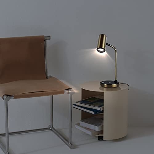 Brightech Ezra Office Desk Lamp – Wireless Charging Pad And Color Temperature Changing Light Options – Living Room Or Den Table Light For Art Deco, Mid-Century, Contemporary Décor - Brass #TOP5