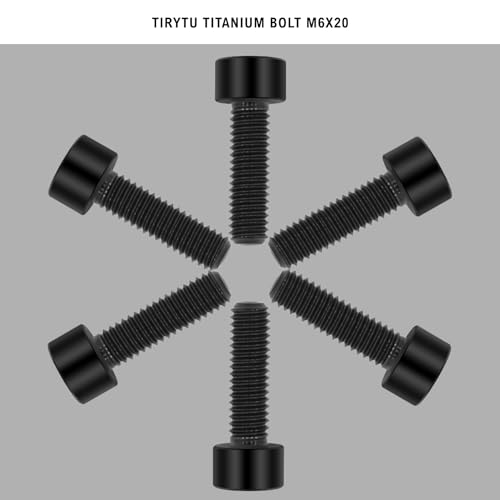 Image of Lightweight Titanium Bolts M6x20 Hex Socket Screws, Black, 6PC