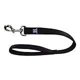 Hamilton Double Thick Nylon Dog Training Lead, 1' Wide by 6' Long with Tangle-Free 360° Swivel Snap, Black