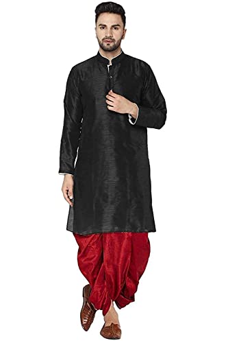 Dhoti Kurta de mezcla de seda Royal Kurta exclusivo en color negro