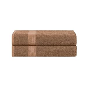 Superior 2-Piece Cotton Bath Sheet Set, Large Towels for Body, Quick Dry, Bathroom Essentials, Guest/Master Bath, Shower, Home Accessories, Apartment, Airbnb, Franklin Collection, Latte