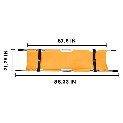 Line2Design Fold Stretcher With Handles Waterproof Aluminum Rescue Back Stretcher - Emergency Medical Portable Travel Size Patient Transport Stretcher Emt Backboard Medical Stretcher - Orange #TOP2
