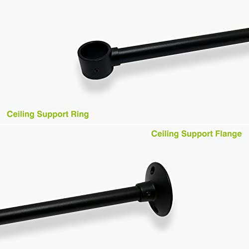 Naiture Stainless Steel Oval Shower Curtain Rod With Ceiling Support For Clawfoot Tub In 48" L X 30" W, Black Finish #TOP3