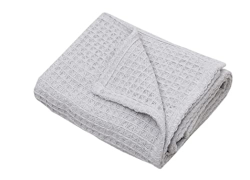 Woven St. Throw Cotton Bedspread - Traditionally Woven - 90 X 100 Inches Throw Over Blankets - 100% Cotton Bed Blankets For Couch, Chair, Bed - Soft, Cozy & Comfortable - Light Grey #TOP5