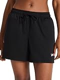Reebok Women’s Basketball Off Court 5” Short, Relaxed Fit, Lightweight Poly Fabric, Moisture-Wicking Lining, Black, Medium