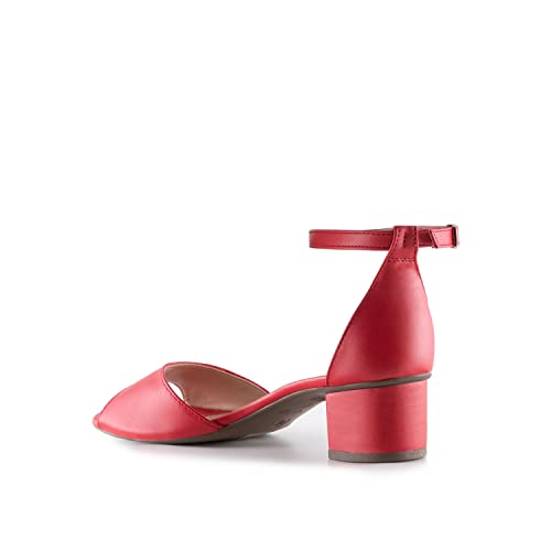 Sandália De Salto, Via Uno, Feminino, Vermelho, 36