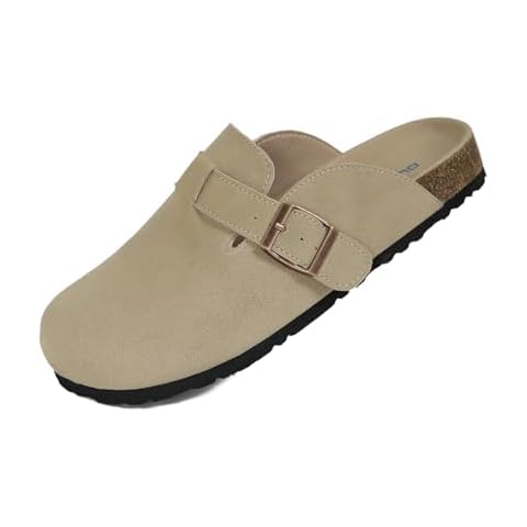 Dumalum Suede Clogs with Buckle Cover