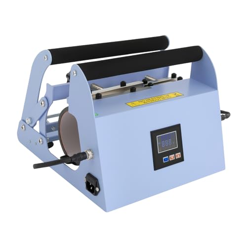 CHINEGER Tumbler Heat Press 40oz Mug Press Sublimation Machine Auto Cup Heat Press Machine Sublimation 0-400°F Adjustable with Error Correction & Audible Alarm for Tumbler for Mug, Cup (Light Blue)