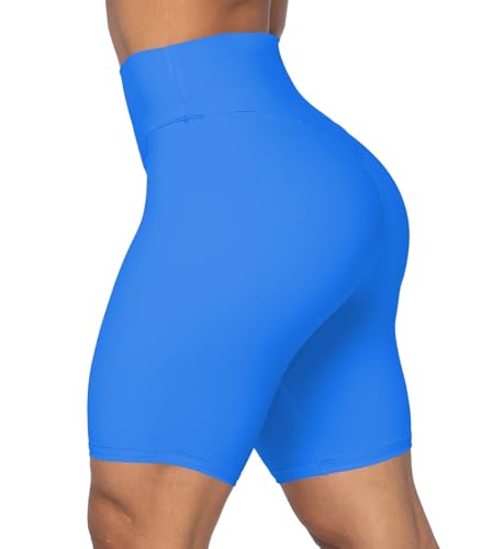 Image of Sunzel No Front Seam High Waist Biker Shorts for Women, Squat Proof Yoga Workout Gym Bike Shorts