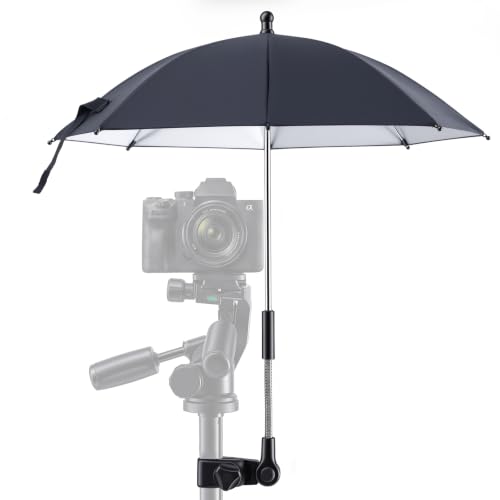 Klyyo Clyro 20 Diameter Camera Umbrella with Clamp Flexible Adjustable Tripod Gooseneck Camera Rain Cover Hot Shoe Sun Shade Protector Umbrella Chair Clamp Outdoor Filming DSLR Chameleon Mirrorless