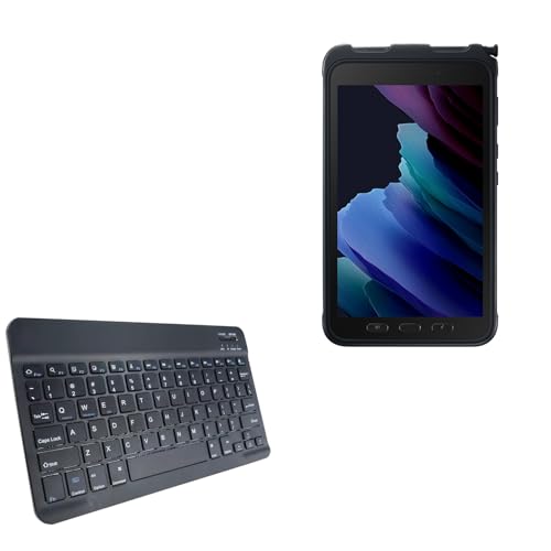 BoxWave Keyboard Compatible with Samsung Galaxy Tab Active 3 - SlimKeys Bluetooth Keyboard, Portable Thin with Chiclet-Style Keys - Jet Black
