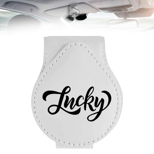 Car Lucky Sunglass Holder Clip Creative Visor Interior Kit Organizer Vehicle Accessories Upgrade Organization Truck Sunglasses Trim Storage Eyeglass Pard Decor Magnetic Eyeglasses Trim Gifts (White)