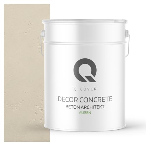 Q-COVER Beton Architekt 15 kg Beige chiaro | intonaco decorativo effetto cemento per esterni | pronto all’uso | resa ca. 10 m² | ampia scelta colori